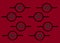 Duplicates of the electrical electronic symbol of the motor component bright maroon red backdrop
