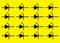 Duplicates of an electrical electronic symbol sign of a Photodiode bright yellow backdrop