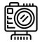 Durable camera icon outline vector. Contemporary shooting gadget