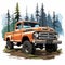 Durable pickup truck illustration