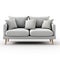 A durable sofa with a white background