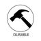 Durable vector icon. hammer symbol,