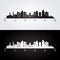 Durban skyline and landmarks silhouette