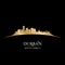 Durban South Africa city skyline silhouette black background