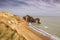 Durdle Door rock arch in Southern England from above