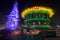 Durga Puja Pandal (decorated temporary temple)., Kolkata at night, India