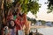 Durga shrine at ghats in Pushkar, India