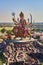 Durga temple in Vrindavan, Idnia, aerial drone view