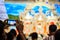 Durgapur, West Bengal, India. July, 2018 A Devotee clicking photo of idols of Jagannath Balaram Suvadra at Rath Yatra Festival dur