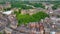 Durham Castle aerial view, Durham, England, UK