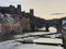 Durham Castle , Cathedral  and Framwellgate Bridge over River Wear, UK