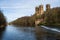 Durham Castle , Cathedral  and Framwellgate Bridge over River Wear, UK