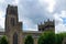 Durham Cathedral sits high in the city centre, overlooking the historic cobbled city streets