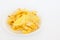 Durian chips on white background