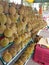 Durian display at Hawker Street