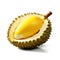 Durian Exotic fruit with pungent aroma, isolated on white, Ai Generated