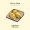 Durian Flesh Sketch And Vector Style. Good to use for restaurant menu, Food recipe book and food ingredients content.