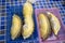 Durian fruit peeling for people eat in fruits buffet festival