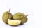 Durian mon thong is king of fruits durian on white background healthy yellow durian fruit food close up
