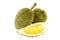 Durian ripe and part isolated