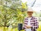 Durian seedlings and durian farmers planting durian