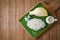 Durian Sticky Rice with Wood Tray, Thai dessert