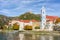 Durnstein town in Wachau valley in autumn, Austria