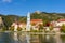 Durnstein town in Wachau valley in autumn, Austria