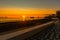 DURRES, ALBANIA: Beautiful sunset view of Durres embankment.