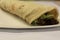 Durum doner kebab. Traditional turkish and arabic wrap. Shawarma durum. Wrap roll bread.