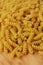 Durum macaroni on a wooden table macro