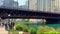 DuSable Bridge Michigan Avenue in Downtown Chicago - CHICAGO, UNITED STATES - JUNE 05, 2023