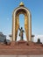 DUSHANBE,TAJIKISTAN-MARCH 15,2016:Statue of Ismoil Somoni in the centre of city.