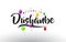 Dushanbe Welcome to Text with Colorful Balloons and Stars Design