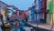 Dusk on canal in Venice on Burano Island, Italy