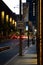 Dusk in the City: Street Scene with Speed Limit Sign