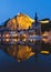 Dusk cityscape of Dinant, Belgium