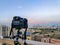 Dusk dawn shot of DSLR mirrorless camera on tripod shooting gurgaon cityscape long exposure timelapse