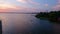 Dusk Dnieper River panorama, Dnipro, Ukraine