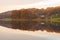 Dusk at Esthwaite Water and reflections of clouds in mackerel sky, Lake District