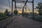 Dusk on Fort Benton, Montana footbridge