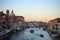 At dusk Grand canal and Basilica de Santa Maria della Salute city of Venice, Italy, Old Cathedral