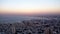Dusk at Haifa, panorama view from louis promenade at bahai gardens ISRAEL NORTH
