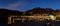 Dusk in the lake of Annecy. lake near a jetty in the middle of the night