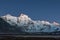 Dusk lights over the mountain Cholatse summit in.