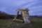 Dusk over Sorginetxe dolmen, in Alava.