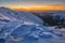 Dusk from Prislop mountain at West Tatras