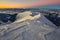 Dusk from Prislop mountain at West Tatras