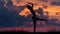 Dusk's Embrace: Silhouette of a Gymnast in the Emotional Arena