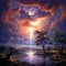 Dusk's Thunder - A Vivid and Dynamic Evening Thunderstorm Scene